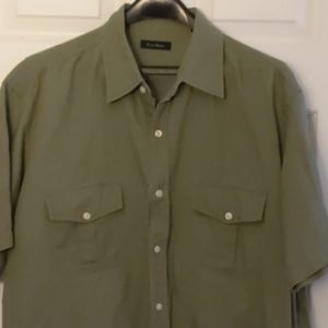 Club Room Green Khaki Short Sleeve . XL